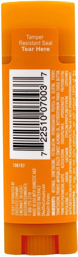 O'Keeffe's Unscented Lip Repair Lip Balm for Dry, Cracked Lips, Stick, (Pack of 5)-VivaGrace Women