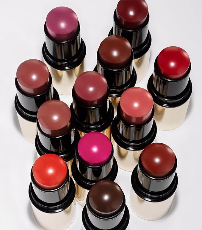 MAKE Beauty Heat Stroke Cream Blush Stick for Cheeks with Natural Hydrating Dewy Finish. Creamy Gel Cheek Tint Balm - Shade Swelter, Berry Blush-VivaGrace Women
