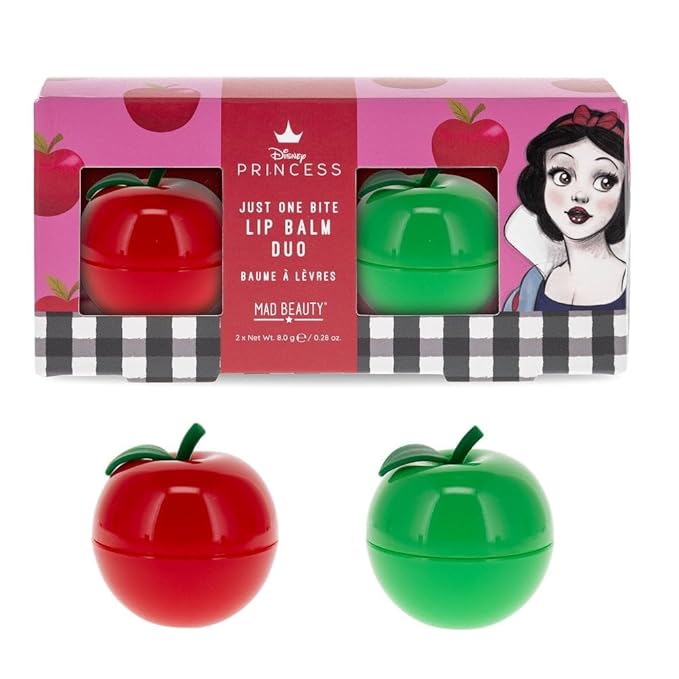 Mad Beauty Disney Snow White Lip Balm Duo | Apple & Strawberry Scents | Moisturizing & Soothing | Self-Care Gift for Women, Adults, and Teens-VivaGrace Women