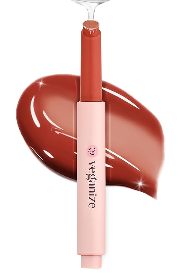 Veganize Collagen Lip Glass Balm | Hydrating Lip Balm in 9 Vibrant Colors | Moisturizing Lip Care Infused with Collagen Jelly Magic | No Animal Trial Lip Balm 0.06 oz (No. 6 Noble Brick)-VivaGrace Women