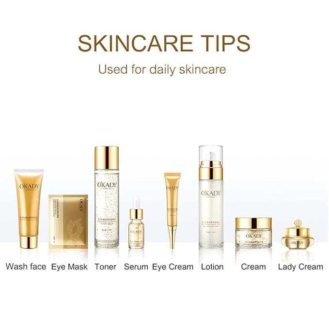 skincare set Anti Aging Skin 10-piece Daily Care Routine Kit With Vitamin C and Peptides Facial Cleanser Eye Mask Toner Serum Eye Cream Lotion Cream Lady Cream Gifts sets for Valentine's Day-VivaGrace Women