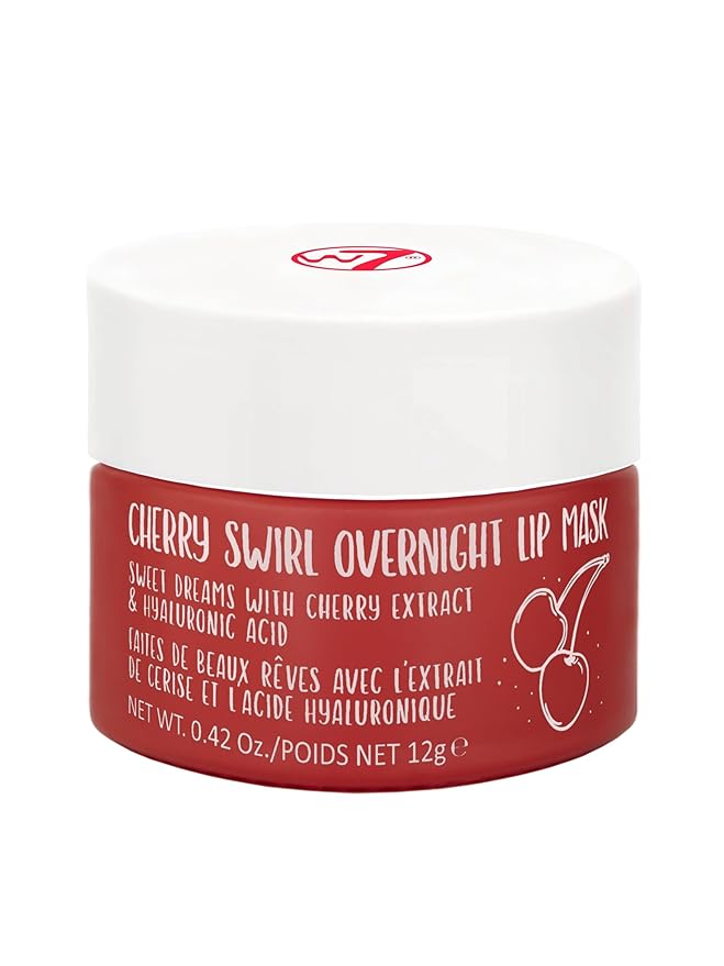 W7 Sweet Dreams Overnight Cherry Swirl Lip Mask - Cherry Extract & Hyaluronic Acid - For Hydrated, Full Looking & Irresistible Lips-VivaGrace Women