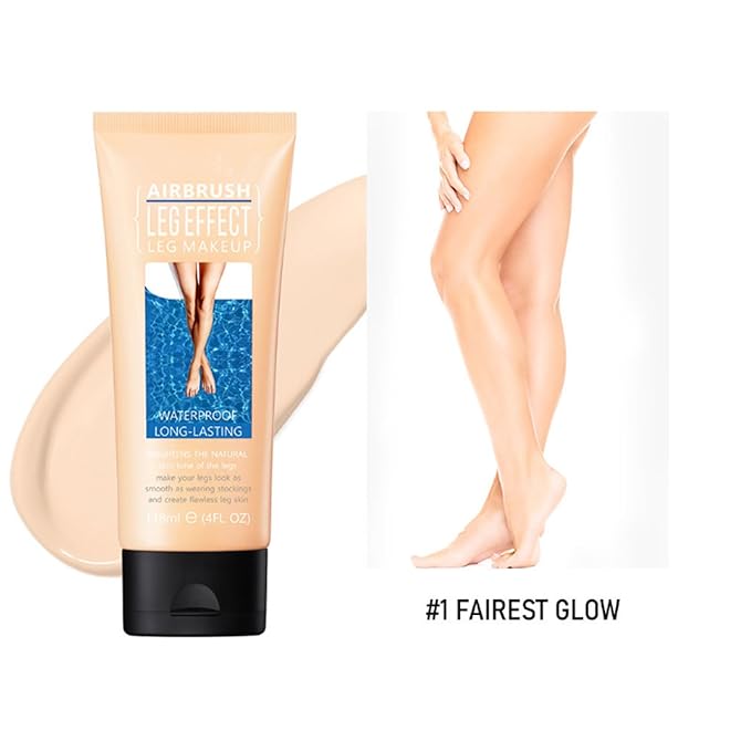 118ml Airbrush Legs, Leg Makeup Lotion, Body Makeup, Waterproof Long Lasting Full Coverage Lightweight Leg Body Cosmetic for Wedding (1#)-VivaGrace Women