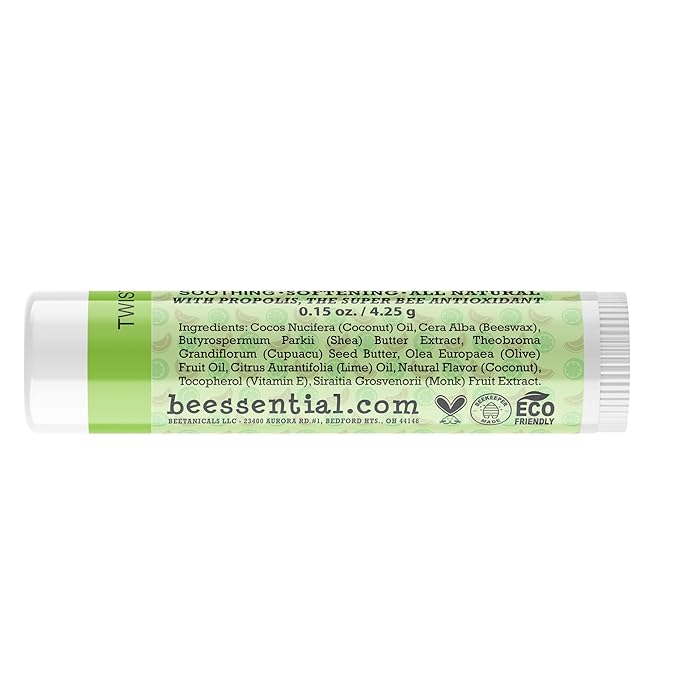 Beessential Natural Bulk Lip Balm, Coconut Lime, 18 Pack | For Men, Women, and Children. Great for Gifts, Showers, & More-VivaGrace Women
