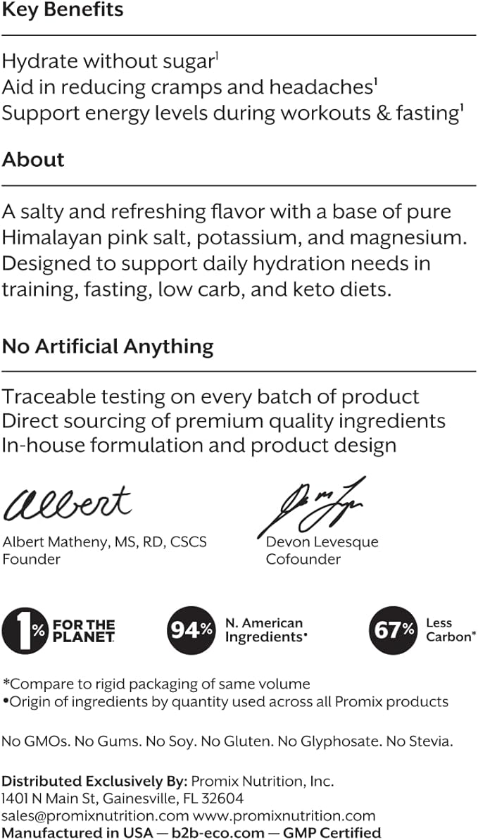 ProMix Nutrition Electrolytes Powder Hydration Packets - Himalayan Pink Salt, Magnesium, Potassium, Vitamin C - Salted Watermelon, Lightly Sweetened - 30 Servings (Pack of 30)-VivaGrace Women