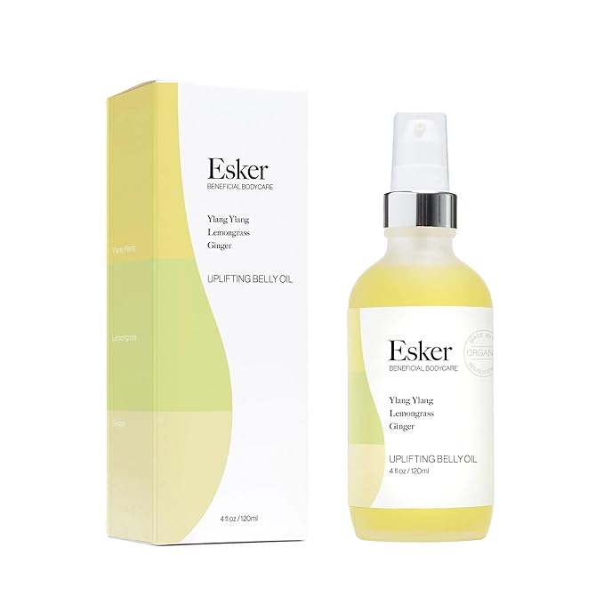 ESKER Natural Uplifting Belly Oil | (4.0oz) | Plant-Based Formulated with Antioxidants Promoting Deep Hydration and Cell Regeneration | Skin Stays Nourished and Resilient During Pregnancy-VivaGrace Women