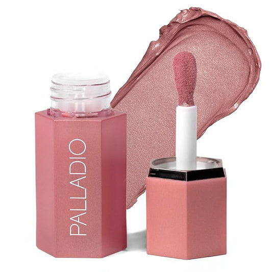 Palladio Liquid Blush for Cheeks & Lips 2-in-1 Makeup Face Blush, Weightless Cream Formula, Smudge Proof Long-Wearing Pigmented Blush, Natural Look Makeup Face Blushes, Shimmer Finish, Dainty-VivaGrace Women