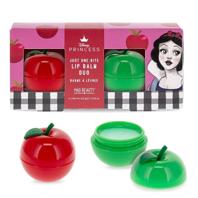 Mad Beauty Disney Snow White Lip Balm Duo | Apple & Strawberry Scents | Moisturizing & Soothing | Self-Care Gift for Women, Adults, and Teens-VivaGrace Women