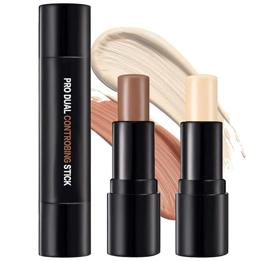 Double-End Contour Highlighter Stick Contour Stick, Face Highlighter, Contour Makeup Contouring Sticks Cream Concealer (4)-VivaGrace Women