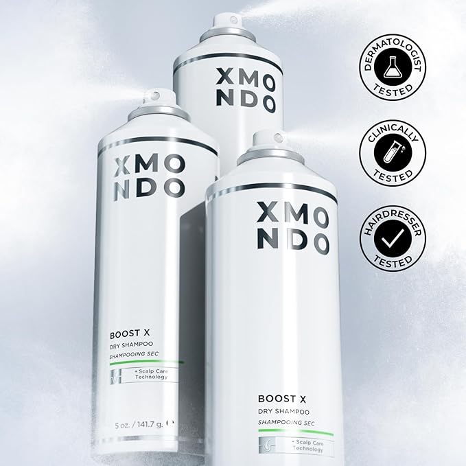XMONDO Hair BOOST X Dry Shampoo, Zero Residue, Formulated with Saw Palmetto to Promote Scalp Care, Clinically Tested, Dermatologist Tested, Talc-free, Benzene-free, Free of aluminum starch, 5 oz-VivaGrace Women