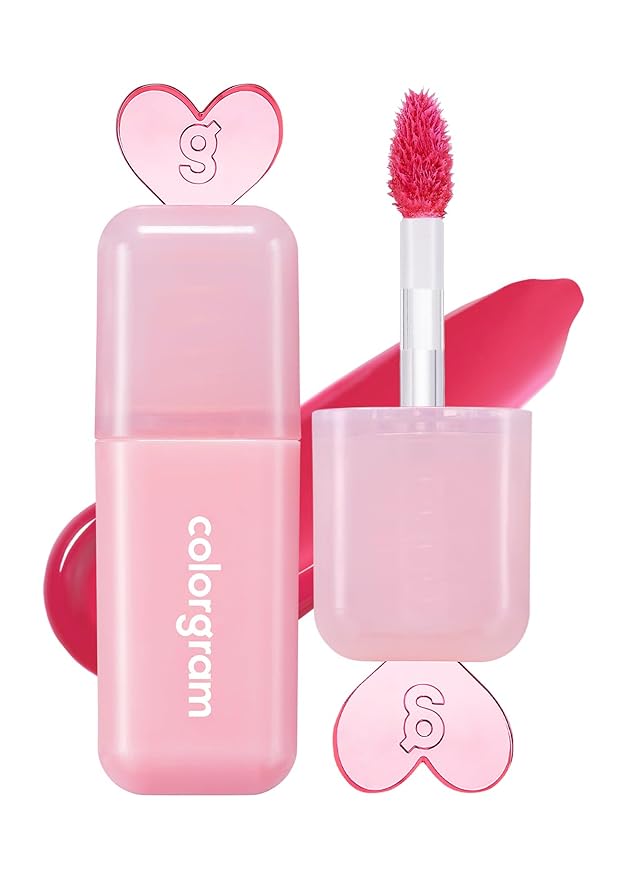 COLORGRAM Juicy Drop Tint 08 Berry Pink | Juicy Lip Gloss, Glowing Lip Stain with Fruity Colors, Buildable & Blendable, Highly Pigmented-VivaGrace Women