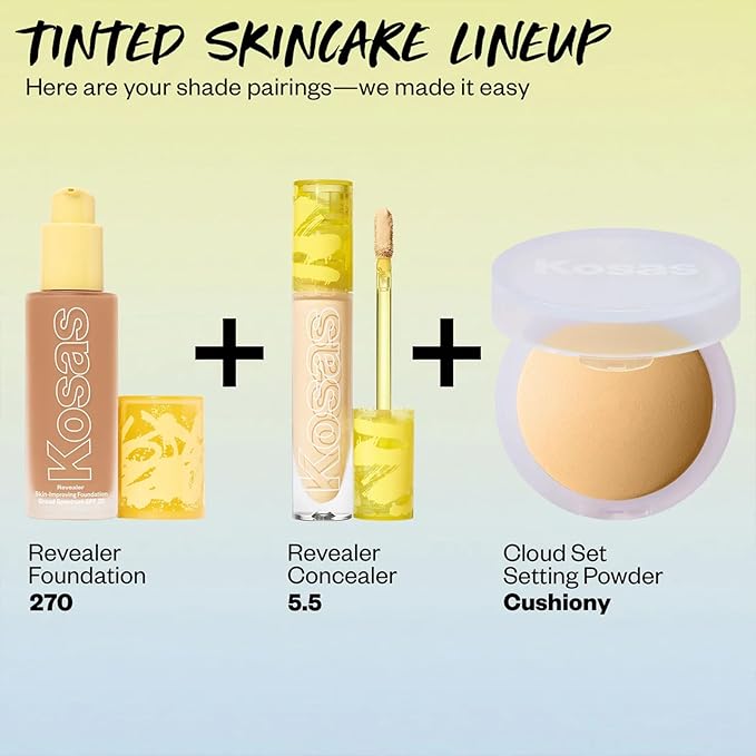 Kosas Revealer Skin-Improving Foundation with SPF 25 Protection - Hydrate, Brighten, Soothe, Plump, Protect Skin - Smoothing Texture, Natural Finish and Clean Formula - Medium Tan Olive 270-VivaGrace Women