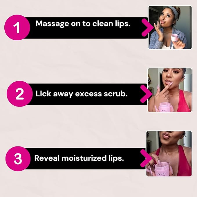 Minimo Candy Lip Exfoliator Scrub & Moisturizer - Lip Scrubber Exfoliator- Lip Brightening For Dark Lips Smoker| Removes Dead Skin from Dry Chapped Lips - Nourishes & Hydrates(1 oz) Juicy Watermelon-VivaGrace Women