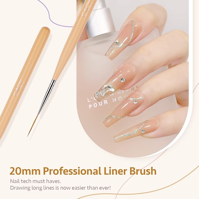 GAOY 8 Pcs Nail Brushes for Nail Art, Nail Design Tools for Nail Detail Painting, French Liner and Dotting Pens for Nail DIY-VivaGrace Women