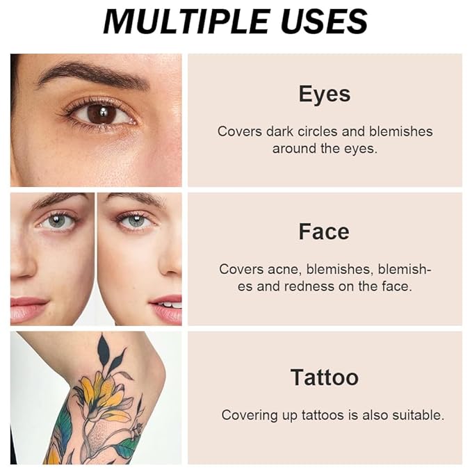 Pot Concealer with Makeup Brush Set,Tattoo Color Correcting Concealer,Full Face Color Correcting Conceal Foundation,Under Eye Concealer Brightener Dark Eye Ring corrector de ojeras (05-MEDIUM HONEY)-VivaGrace Women