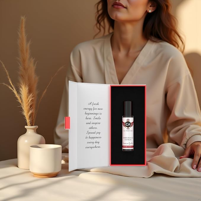 CA Perfume Amber Rouge Saffron Fragrance Body Oil For Women & Men Roll On 0.33fl oz / 10ml-VivaGrace Women