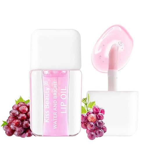 Plumping Lip Oil,Lip Gloss Hydrating Tinted Lip Balm Lip Care Transparent Toot Lip Oil Tinted Lip Glow Oil Long Lasting Nourishing Non-sticky Repairing Lightening Lip Lines Shine Primer Lip Tint（Grape)-VivaGrace Women
