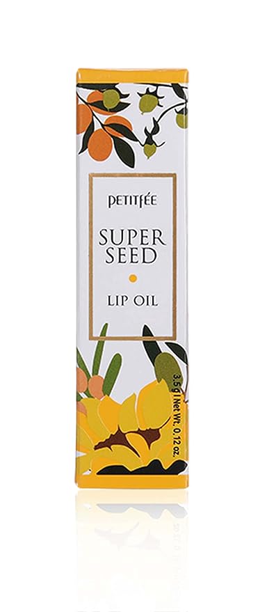 PETITFEE Lip Oil Super Seed | 0.10 Oz | Glass Lip, Healthy Lip Care, Moisturizing Lip Oil with Honey, Propolis, Herbal Oil, Glowy, Revitalizing, Calming Lip, Non-sticky, Non-artificial Colors-VivaGrace Women