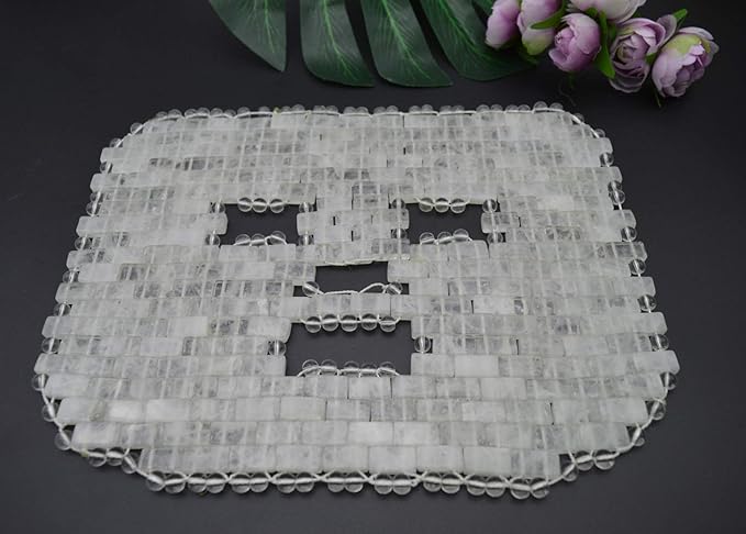 Jade Face Sleeping Mask, Jade Mask for Relieving Face & Eye Puffiness Migraine, Anti Wrinkle Mask Therapy, Yoga Meditation Tools (Clear Crystal)-VivaGrace Women
