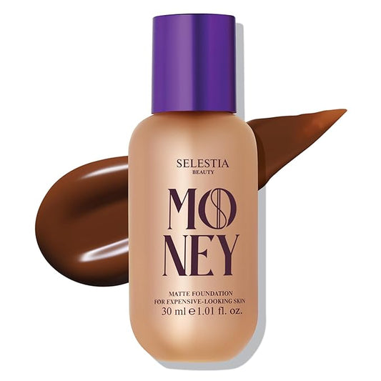 Matte Foundation Money - Long-Lasting Makeup Foundation with Flawless & Buildable Coverage - Liquid Foundation for All Skin Types (Mocha)-VivaGrace Women
