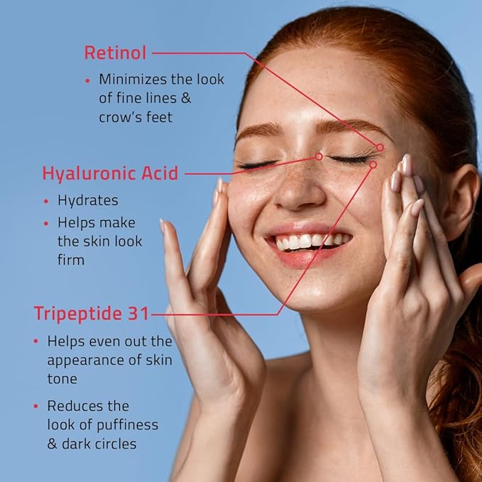 YEOUTH Retinol Eye Cream with Hyaluronic Acid, Hydrating Under Eye Cream for a Refreshed Appearance, Retinol Cream for Face, Eye Care 2oz-VivaGrace Women