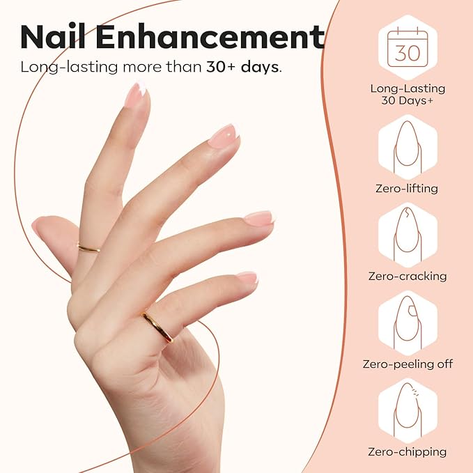 modelones Builder Nail Gel, 8-in-One Sheer Nude Pink Builder, Apricot Blush Pink Rubber Base for Nail Thickening Apex Building LED Lamp Cured Hard Strengthener Extend Color Gel Polish for DIY Salon-VivaGrace Women