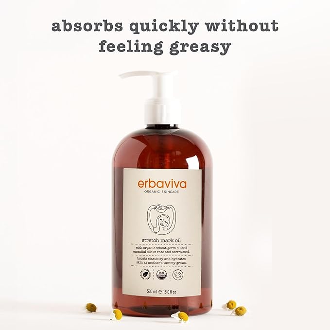 Erbaviva Organic Stretch Mark Oil for Pregnancy, Stretch Marks & Scars - 16 Fl Oz-VivaGrace Women