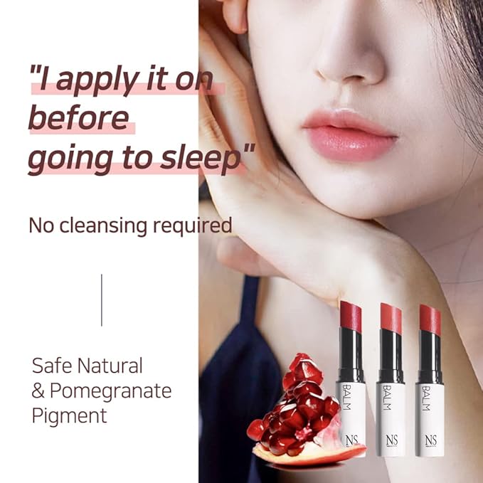 NATURAL SHINE NS BEAUTY Lux Triple Lip CURE Glossy Balm MUSE (Rose Coral) | tar-free, 100% natural ingredients, deep nourishing nighttime lip treatment care for dry and chapped lips (0.17 oz)-VivaGrace Women