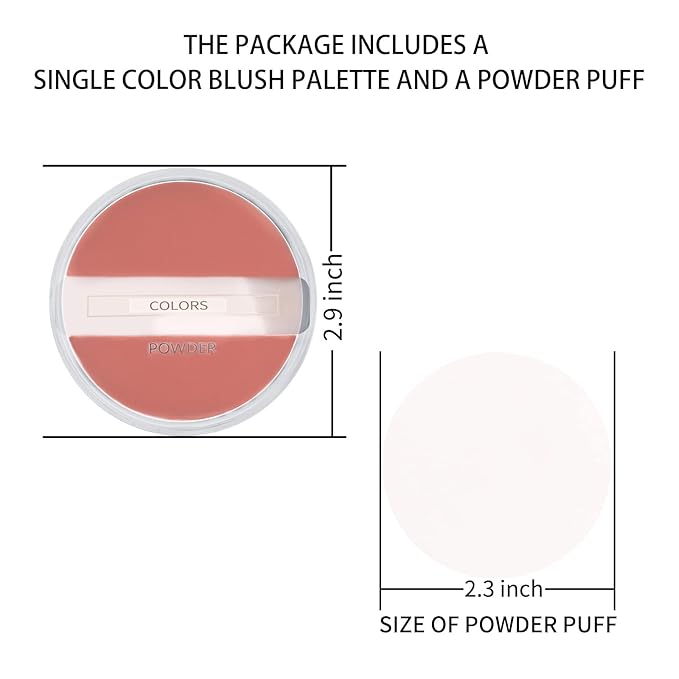 Boobeen Powder Blush Matte Blush, Highly Pigmented Beauty Cream Blush Palette for Create A Natural Cheek Flushed Look, Rich Colors-VivaGrace Women