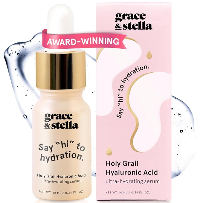 grace & stella Award Winning Hyaluronic Acid Serum (10ml/0.34 fl oz) Hyaluronic Acid Serum for Face - Acido Hialuronico Face Serums for Women - Hydrating, Remove Fine Lines, Wrinkles - Anti Aging-VivaGrace Women