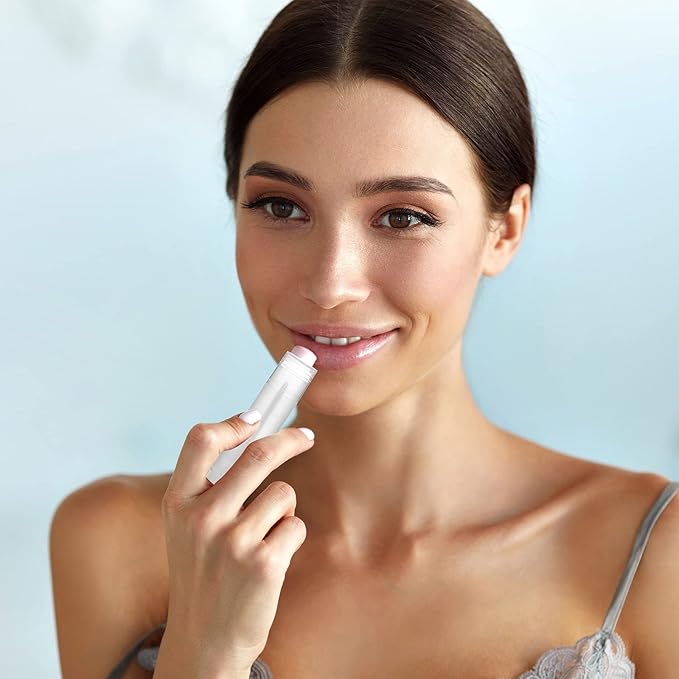 50 Pcs Lip Balm Containers Tubes Empty 3/16 oz Clear Lip Tubes and Shrink Wrap, Lip Gloss Tubes Lip Balm Containers with White Caps Twist Tubes for making Gifts, Travel-VivaGrace Women