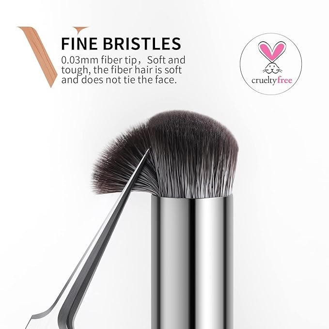 DUcare Concealer Brush Under Eye, Angled Small Nose Contour Brush, Mini Thin Slanted Foundation Dark Circles Puffiness, Puffy Face Eyebrow Eyes, Liquid Cream Blending-VivaGrace Women