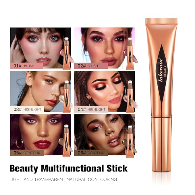 Liquid Contour Beauty Wand, Highlighter and Bronzer Stick with Cushion Applicator Attached Easy to Blend, Long Lasting & Smooth Natural Matte Finish-VivaGrace Women