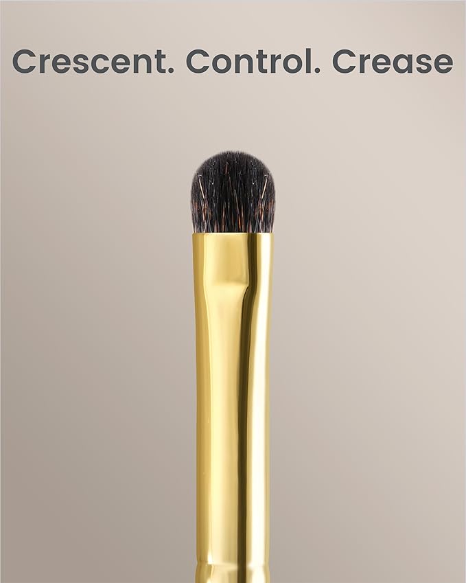 Desert Oak Series Blend-Sculpt Eyeshadow Brush - Contoured Crescent Head for Crease Work, Hypoallergenic Squirrel & Goat Hair Blend, Bubinga Bubinga Handle (CM 174)-VivaGrace Women
