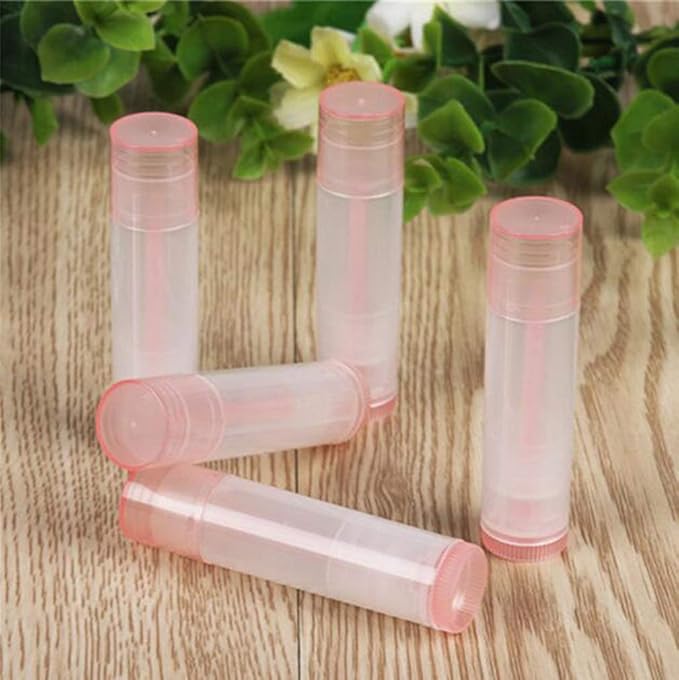 5ml 50 Pcs Empty Clear Lip Balm Tubes Containers with Twist Bottom and Multi Color Caps for Making Lip Balm,DIY Cosmetic Tubes-VivaGrace Women