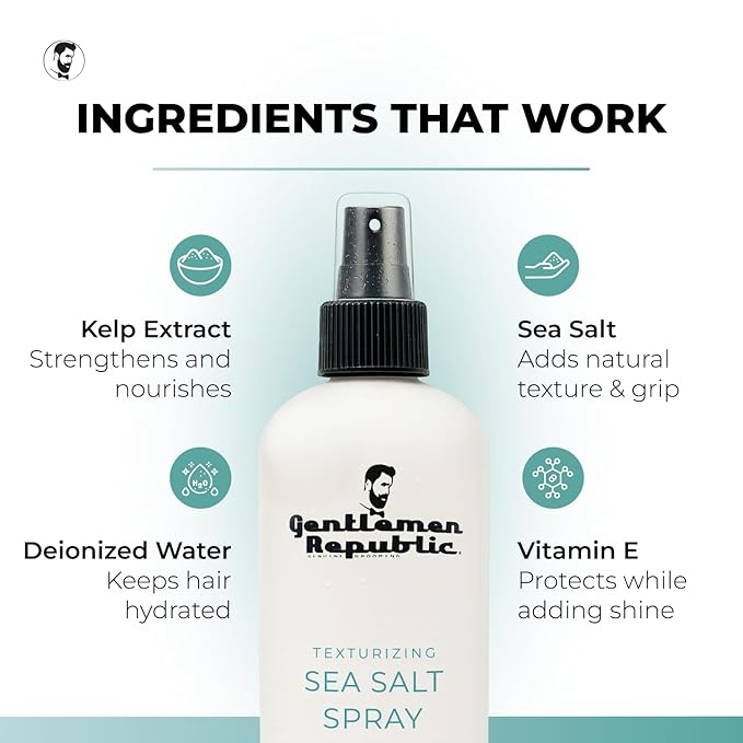 Gentlemen Republic Sea Salt Spray for Men & Women – Hair Texturizing Spray with Dead Sea Salt, Vitamin E & Kelp – Adds Volume & Texture – Lightweight Texturizing for Hair Men – 8 oz-VivaGrace Women