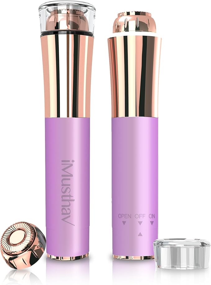 Portable Facial Hair Remover for Women – Painless, Fast & Precise Flawless Electric Razor & Epilator for Face, Lips, Chin Hair Removal – 18K Gold-Plated, 360° LED Light-VivaGrace Women