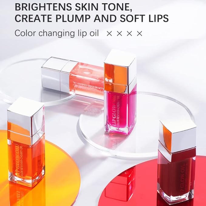 Yasovigi Hydrating Lip Oil Plumping Lip Tint Moisturizing Lip Gloss, Transparent Lip Balm Care Stick Nourishing Repairing Non-sticky, Moisture&Lighten Lip Lines (Pink + Rosewood)-VivaGrace Women