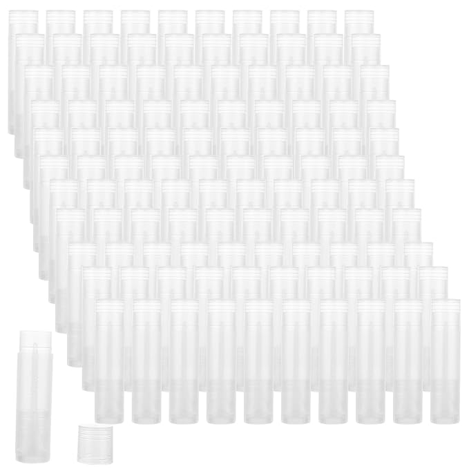 200PCS Lip Balm Tubes with Caps, Clear Lip Balm Tubes Empty Chapstick Tubes Empty Bulk for DIY Lipstick Homemade 3/16 Oz (5.5 ml)-VivaGrace Women
