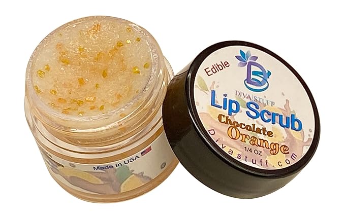 Diva Stuff Ultra Hydrating Lip Scrub for Soft Lips, Gentle Exfoliation, Moisturizer & Conditioner, ¼ oz - Made in the USA (Chocolate Orange)-VivaGrace Women