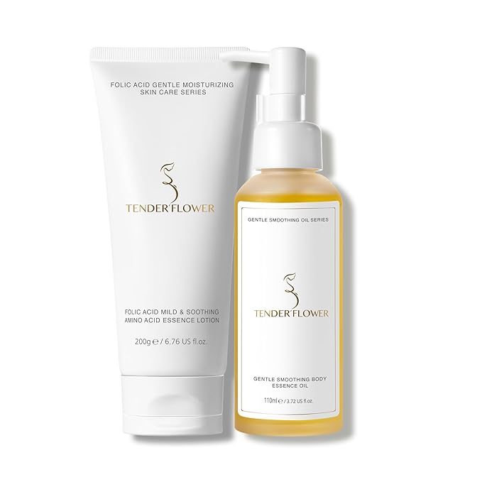 2PCS Folic Acid&Amino Acid,Essence combination of oil and lotion,Age-Defying Vegetable Glycerine for Skin Firms, Smooth, Anti Stretch Mark, Moisturizing 6.7 OZ +3.7 OZ-VivaGrace Women