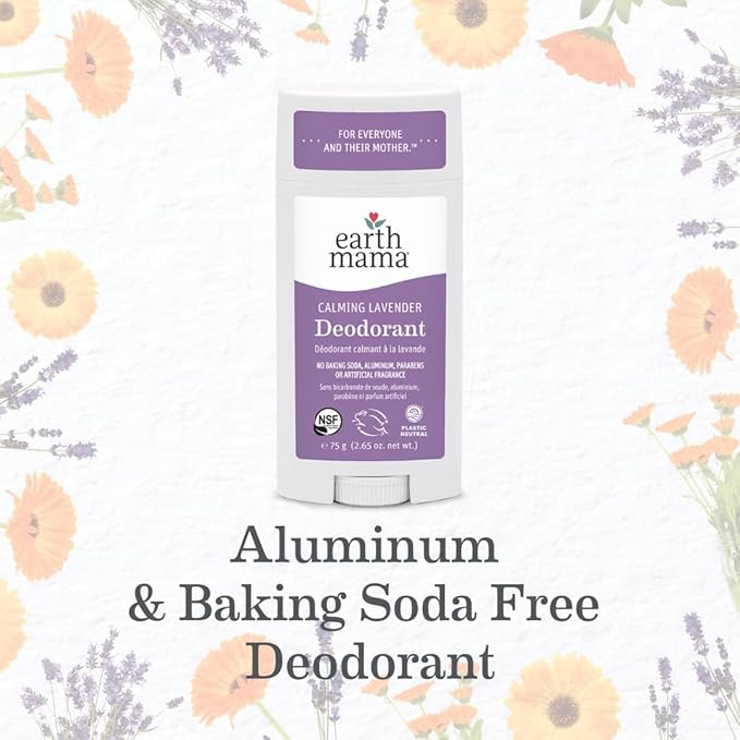 Earth Mama Calming Lavender Deodorant | Safe for Sensitive Skin, Pregnancy and Breastfeeding, Contains Organic Lavender, Calendula and Coconut Oil, No Baking Soda or Aluminum, 2.65-Ounce-VivaGrace Women