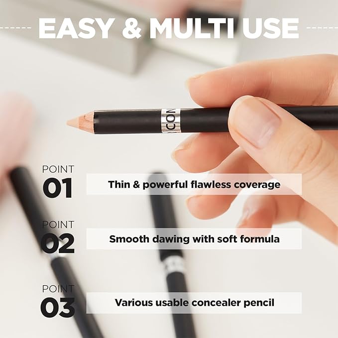 THESAEM Cover Perfection Concealer Pencil – Non Comedogenic spot Eraser - Conceal Blemish,Aging Spot,Acne&Freckle – Multi-Use Under Eye Concealer for Dark Circle,1.4g (1.0 Clear Beige)-VivaGrace Women