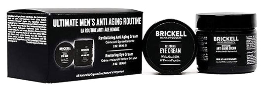 Brickell Men's Ultimate Anti-Aging Routine, Anti-Wrinkle, Night Face Cream and Eye Cream to Reduce Puffiness, Wrinkles, Dark Circles, Under Eye Bags, Natural and Organic, Unscented-VivaGrace Women