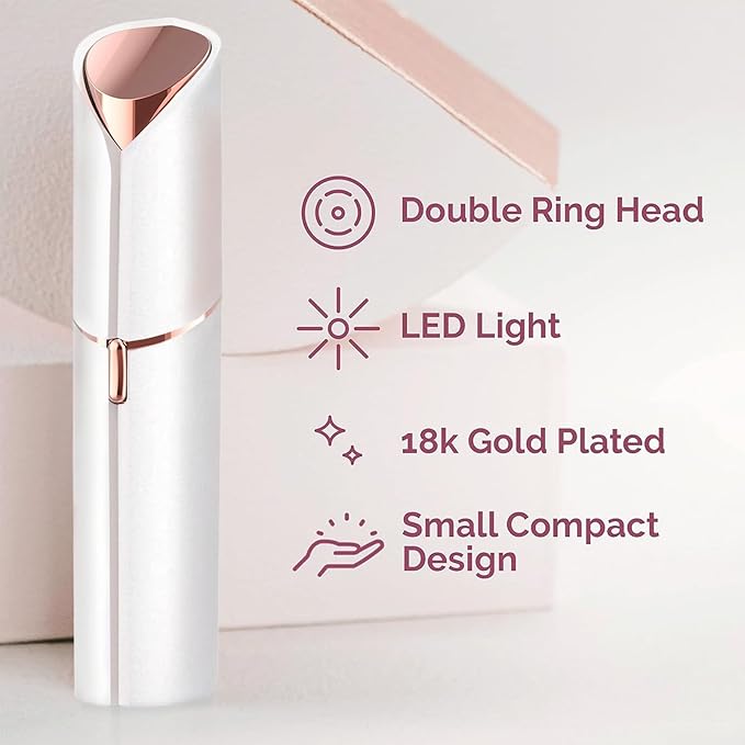 Hair Remover for Face Woman, Electric Face Shaver for Women Chin, Lip, Peach Fuzz with 2 Pc Replacement Heads, USB Rechargable-VivaGrace Women
