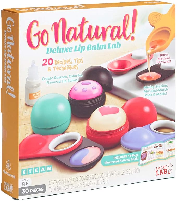 SmartLab Toys Go Natural Deluxe Lip Balm Lab with 20 Recipes, Tips and Techniques. STEM Science Lab-VivaGrace Women