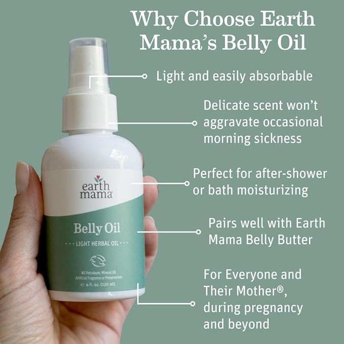 Earth Mama Pregnancy Pampering Gift Set|Organic Body Wash, Belly Butter, Lip Balm Set, Mini Deodorant Pack, Herbal Tea, Belly Oil & Sunscreen, 7 Pcs-VivaGrace Women