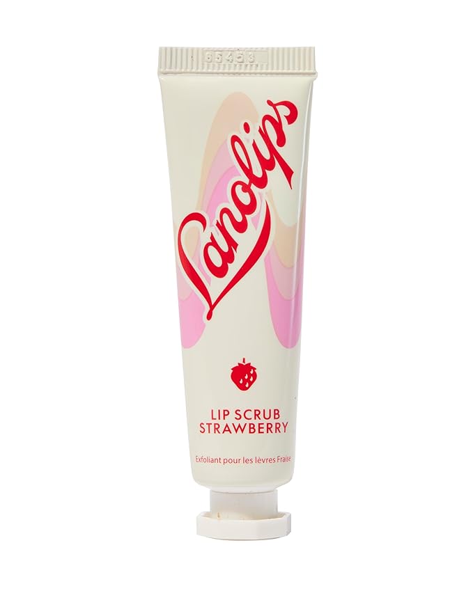 Lanolips Lip Scrub - Natural Lip Exfoliator Made with Lanolin, Vitamin E & Finely Ground Strawberry Seeds - Gentle Sugar Scrub for Healthy, Soft Lips - Strawberry (.35 oz)-VivaGrace Women