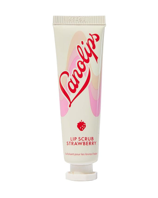 Lanolips Lip Scrub - Natural Lip Exfoliator Made with Lanolin, Vitamin E & Finely Ground Strawberry Seeds - Gentle Sugar Scrub for Healthy, Soft Lips - Strawberry (.35 oz)-VivaGrace Women