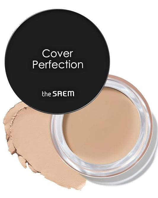 THESAEM Cover Perfection Pot Concealer #01 Clear Beige - High Adherence & Coverage Balm, Conceals Blemish & Acne Spots, Matte Finish Sebum Control for Oily and Combination Skin-VivaGrace Women